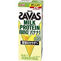 【ケース販売】明治 ザバス(SAVAS) ミルクプロテイン 脂肪 0 バナナ風味 200ml×24本入